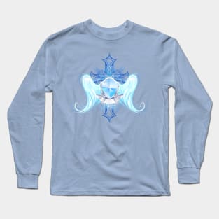 Angelic protection ( Silver Angel Shield with wings ) Long Sleeve T-Shirt